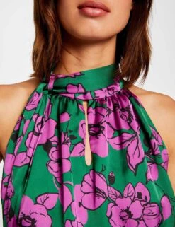 Blouse Sans Manches Imprimé Floral Violet Femme 9 Blouse Sans Manches Imprimé Floral Violet Femme -EllePort Soldes blouse sans manches imprime floral violet femme vue4 32536300910700310