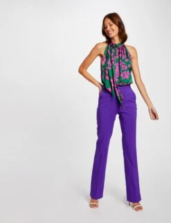Blouse Sans Manches Imprimé Floral Violet Femme 7 Blouse Sans Manches Imprimé Floral Violet Femme -EllePort Soldes blouse sans manches imprime floral violet femme vue5 32536300910700310