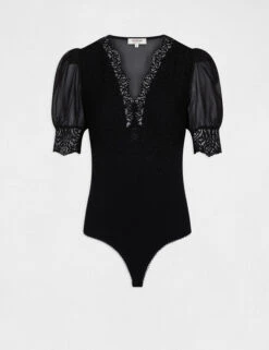 Body Manches Courtes à Dentelle Noir Femme 8 Body Manches Courtes à Dentelle Noir Femme -EllePort Soldes body manches courtes a dentelle noir femme vue3 32536300901220100