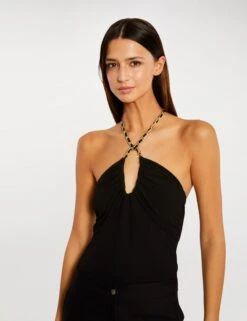 Bustier Avec Détail Chaîne Noir Femme