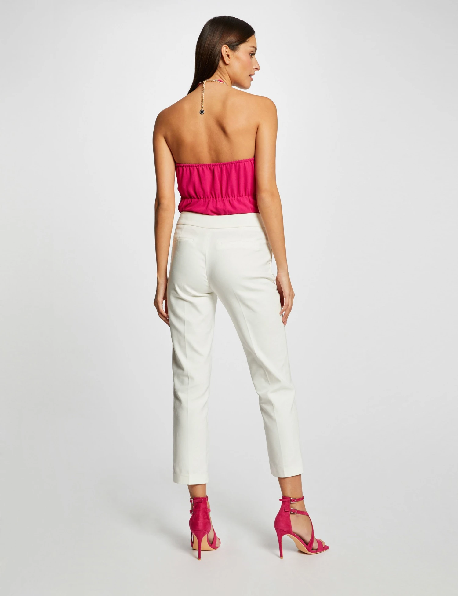 Bustier Avec Détail Chaîne Rose Fonce Femme 2 Bustier Avec Détail Chaîne Rose Fonce Femme – Image 2