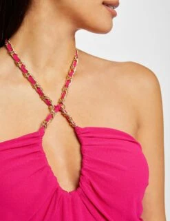 Bustier Avec Détail Chaîne Rose Fonce Femme 9 Bustier Avec Détail Chaîne Rose Fonce Femme -EllePort Soldes bustier avec detail chaine rose fonce femme vue4 32536300931400515