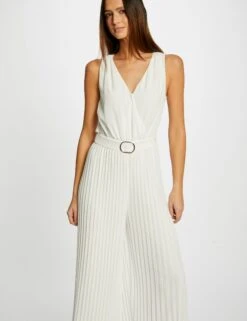 Combinaison Ample à Jambes Plissées Ecru Femme 7 Combinaison Ample à Jambes Plissées Ecru Femme -EllePort Soldes combinaison ample a jambes plissees ecru femme vue5 32536300886640201