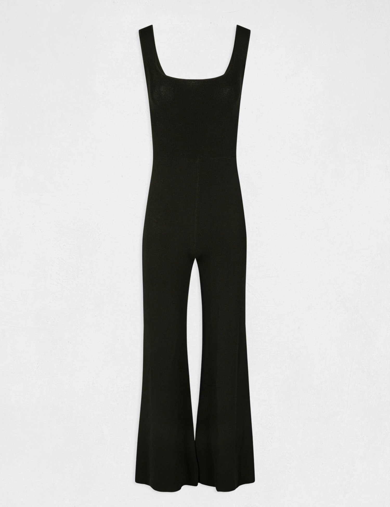 Combinaison En Tricot Large à Bretelles Noir Femme 4 Combinaison En Tricot Large à Bretelles Noir Femme – Image 4