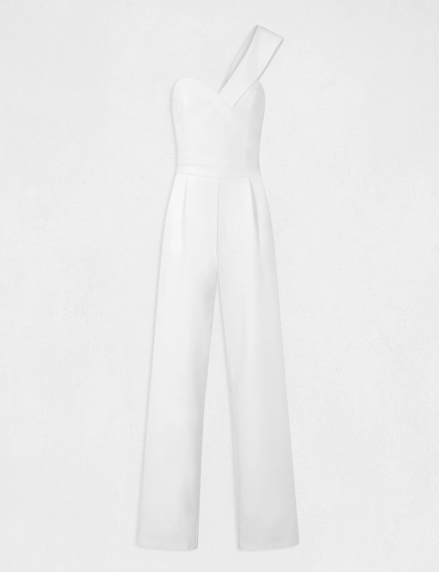 Combinaison Jambe Large Asymétrique Ecru Femme 5 Combinaison Jambe Large Asymétrique Ecru Femme – Image 5