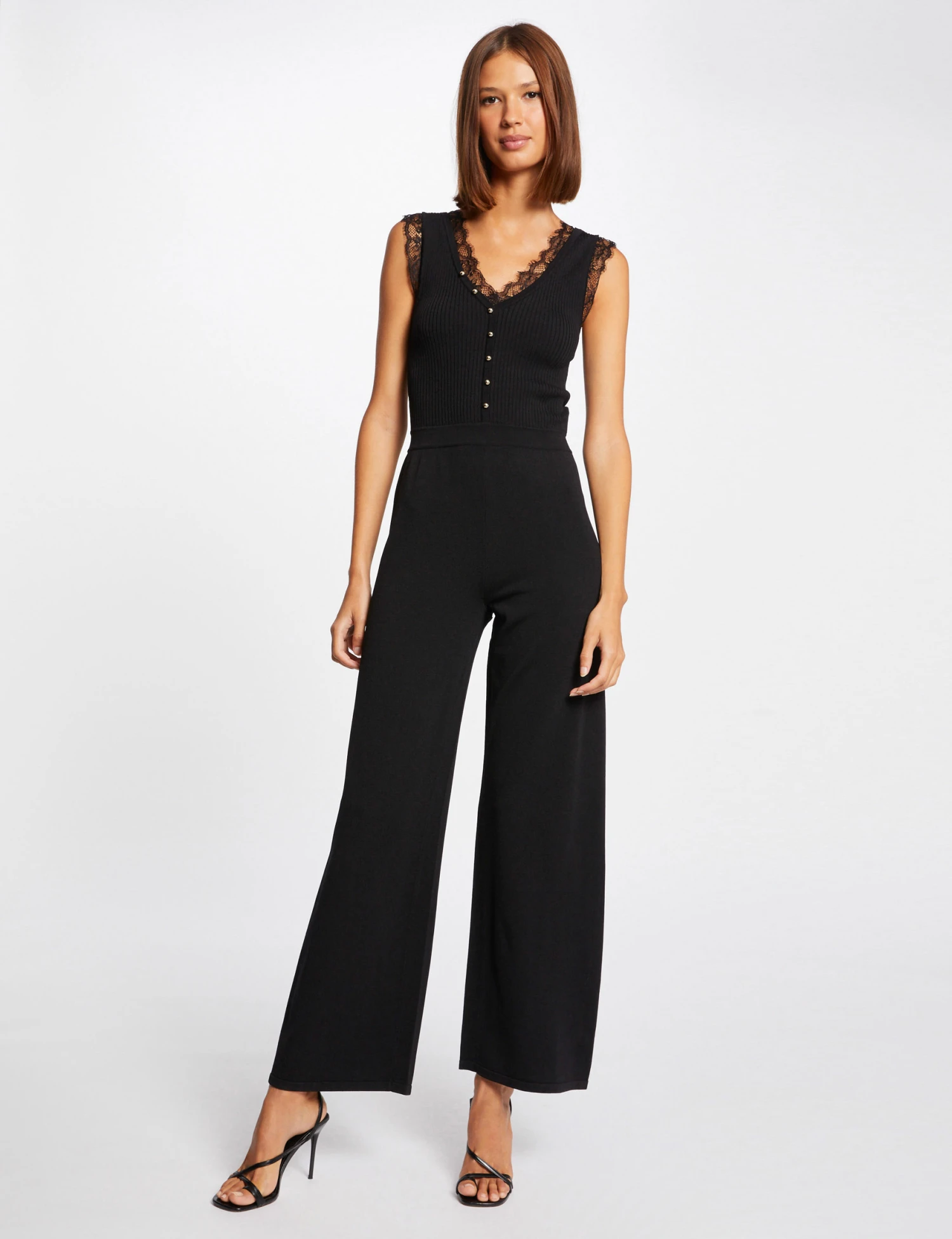 Combinaison Large En Tricot Noir Femme 1 Combinaison Large En Tricot Noir Femme