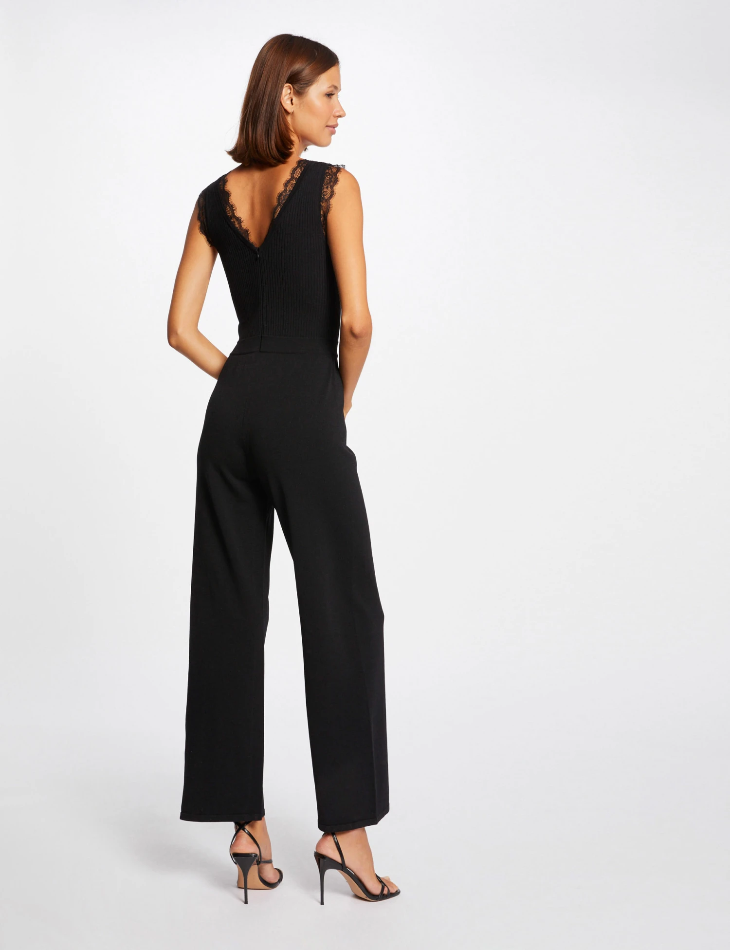 Combinaison Large En Tricot Noir Femme 2 Combinaison Large En Tricot Noir Femme – Image 2