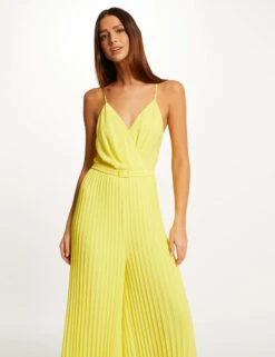 Combinaison Large Plissée Avec Dos Nu Jaune Femme -EllePort Soldes combinaison large plissee avec dos nu jaune femme vue5 32536300938530400