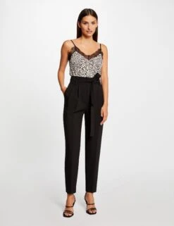 Débardeur Dentelle Et Imprimé Animalier Multico Femme -EllePort Soldes debardeur dentelle et imprime animalier multico femme vue5 32536300954310900