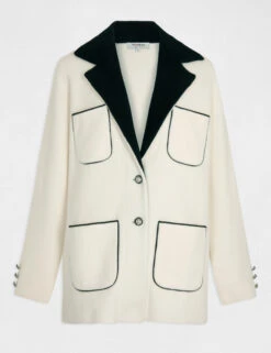 Gilet Droit Avec Poches Ecru Femme 8 Gilet Droit Avec Poches Ecru Femme -EllePort Soldes gilet droit avec poches ecru femme vue3 32536300949670201