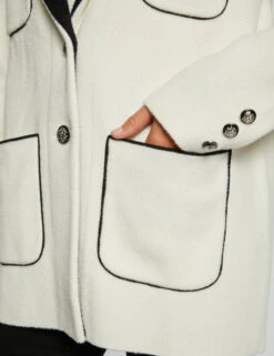 Gilet Droit Avec Poches Ecru Femme 9 Gilet Droit Avec Poches Ecru Femme -EllePort Soldes gilet droit avec poches ecru femme vue4 32536300949670201