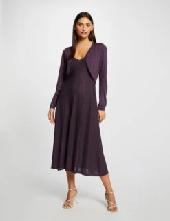 Gilet Manches Longues Col Ouvert Prune Femme 7 Gilet Manches Longues Col Ouvert Prune Femme -EllePort Soldes gilet manches longues col ouvert prune femme vue5 32536300931230505