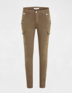 Jeans Cargo Skinny à Ponts Vert Kaki Femme -EllePort Soldes jeans cargo skinny a ponts vert kaki femme vue3 32536300949450603