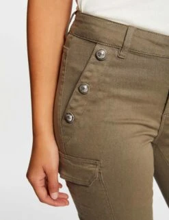Jeans Cargo Skinny à Ponts Vert Kaki Femme -EllePort Soldes jeans cargo skinny a ponts vert kaki femme vue4 32536300949450603