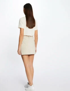 EllePort Soldes -EllePort Soldes jupe droite avec boutons beige femme vue2 32536300929130202
