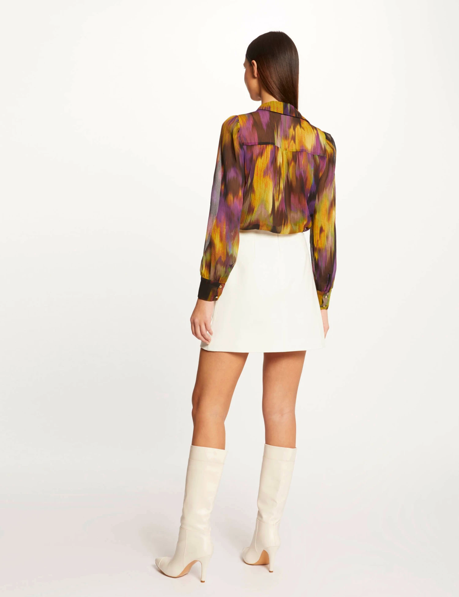 Jupe Droite Avec Poches Latérales Ecru Femme 2 Jupe Droite Avec Poches Latérales Ecru Femme – Image 2