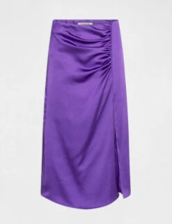 Jupe Droite Satin Fendue Violet Femme 8 Jupe Droite Satin Fendue Violet Femme -EllePort Soldes jupe droite satin fendue violet femme vue3 32536300947030310