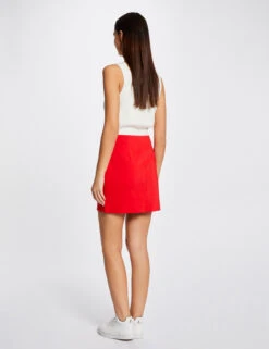 EllePort Soldes -EllePort Soldes jupe droite taille haute a ponts rouge femme vue2 32536300946860500