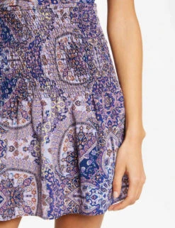 Jupe évasée Imprimé Cachemire Multico Femme -EllePort Soldes jupe evasee imprime cachemire multico femme vue4 32536300897300900