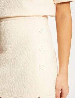 Jupe Portefeuille Aspect Matelassé Ecru Moyen Femme -EllePort Soldes jupe portefeuille aspect matelasse ecru moyen femme vue6 32536300941440213