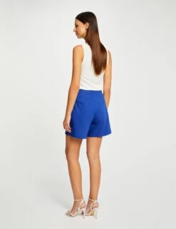 EllePort Soldes -EllePort Soldes jupe short droite avec boucle bleu electrique femme vue2 32536300941750314