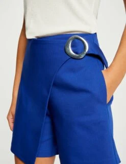 Jupe-short Droite Avec Boucle Bleu Electrique Femme 9 Jupe-short Droite Avec Boucle Bleu Electrique Femme -EllePort Soldes jupe short droite avec boucle bleu electrique femme vue4 32536300941750314
