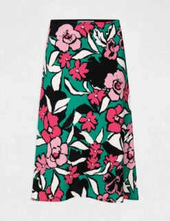 Jupe Trapèze Imprimé Floral Multico Femme -EllePort Soldes jupe trapeze imprime floral multico femme vue3 32536300936490900
