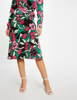 Jupe Trapèze Imprimé Floral Multico Femme -EllePort Soldes jupe trapeze imprime floral multico femme vue5 32536300936490900