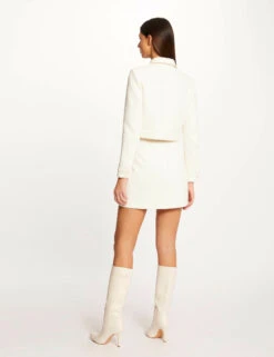 EllePort Soldes -EllePort Soldes jupe trapeze taille haute ecru femme vue2 32536300929370201