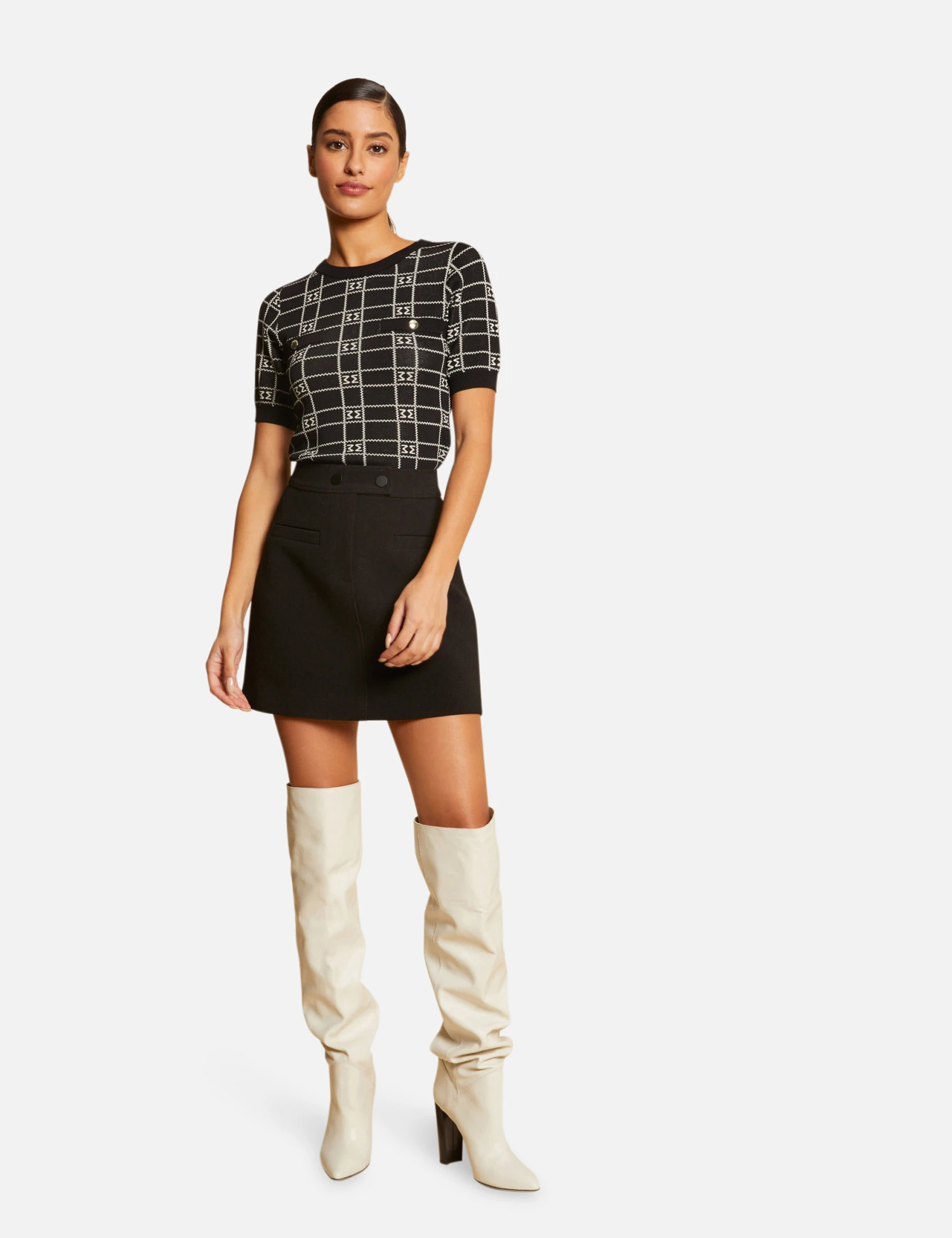 Jupe Trapèze Taille Haute Noir Femme 1 Jupe Trapèze Taille Haute Noir Femme