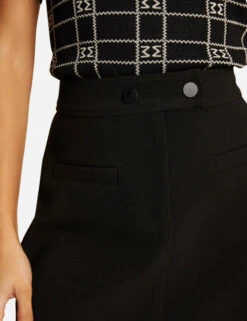 Jupe Trapèze Taille Haute Noir Femme 9 Jupe Trapèze Taille Haute Noir Femme -EllePort Soldes jupe trapeze taille haute noir femme vue4 32536300929370100