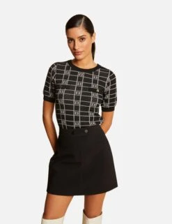 Jupe Trapèze Taille Haute Noir Femme 7 Jupe Trapèze Taille Haute Noir Femme -EllePort Soldes jupe trapeze taille haute noir femme vue5 32536300929370100