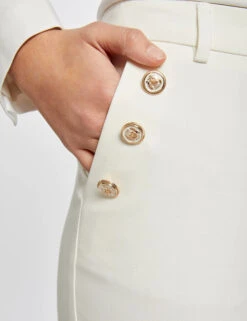 Pantalon Ajusté 7/8ème à Pinces Ecru Femme 9 Pantalon Ajusté 7/8ème à Pinces Ecru Femme -EllePort Soldes pantalon ajuste 78eme a pinces ecru femme vue4 32536300938170201