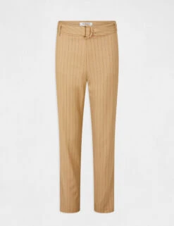 Pantalon Cigarette 7/8ème à Rayures Beige Femme -EllePort Soldes pantalon cigarette 78eme a rayures beige femme vue3 32536300929400202
