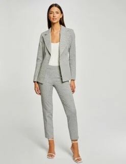 Pantalon Cigarette 7/8ème Imprimé Ecru Femme