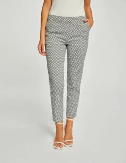 Pantalon Cigarette 7/8ème Imprimé Ecru Femme -EllePort Soldes pantalon cigarette 78eme imprime ecru femme vue5 32536300952590201