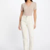 Pantalon Droit Avec Pinces Ivoire Femme