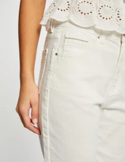 Pantalon Droit Blanc Femme -EllePort Soldes pantalon droit blanc femme vue4 32536300938100200