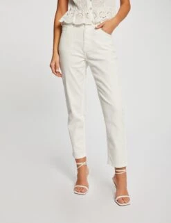 Pantalon Droit Blanc Femme -EllePort Soldes pantalon droit blanc femme vue5 32536300938100200