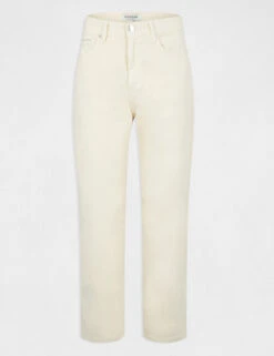 Pantalon Droit Ecru Moyen Femme -EllePort Soldes pantalon droit ecru moyen femme vue3 32536300938100213