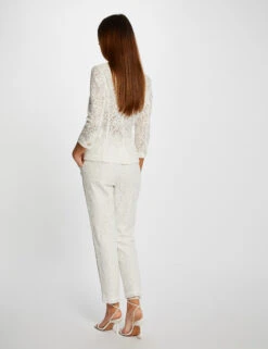EllePort Soldes -EllePort Soldes pantalon droit en dentelle ecru femme vue2 32536300938000201