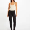 Pantalon Skinny à Détails Chaînes Noir Femme