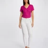 Pantalon Skinny à Ponts Ecru Femme