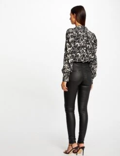 EllePort Soldes -EllePort Soldes pantalon skinny enduit a details vinyle noir femme vue2 32536300949530100