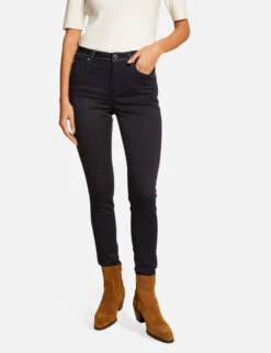 Pantalon Slim Avec Clous Marine Femme -EllePort Soldes pantalon slim avec clous marine femme vue5 32536300924610301