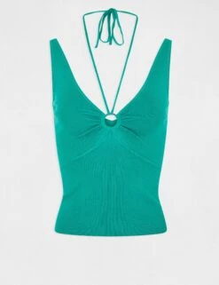 Pull Débardeur Avec Dos Nu Vert Moyen Femme -EllePort Soldes pull debardeur avec dos nu vert moyen femme vue3 32536300931180608