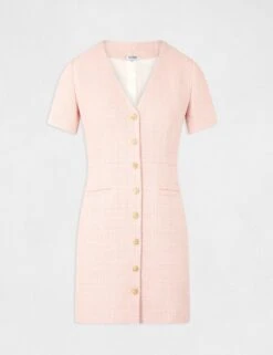 Robe Ajustée Boutonnée Rose Femme 10 Robe Ajustée Boutonnée Rose Femme -EllePort Soldes robe ajustee boutonnee rose femme vue3 32536300946650503