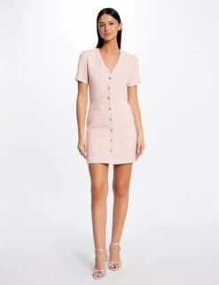 Robe Ajustée Boutonnée Rose Femme 9 Robe Ajustée Boutonnée Rose Femme -EllePort Soldes robe ajustee boutonnee rose femme vue5 32536300946650503