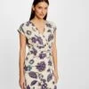 Robe Ajustée Imprimé Floral Multico Femme