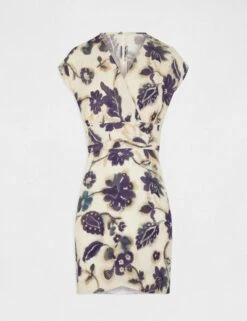 Robe Ajustée Imprimé Floral Multico Femme -EllePort Soldes robe ajustee imprime floral multico femme vue3 32536300955270900